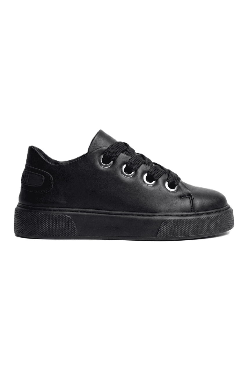 Anjelino Premium Kalın Taban Bağcıklı Erkek Sneaker Siyah