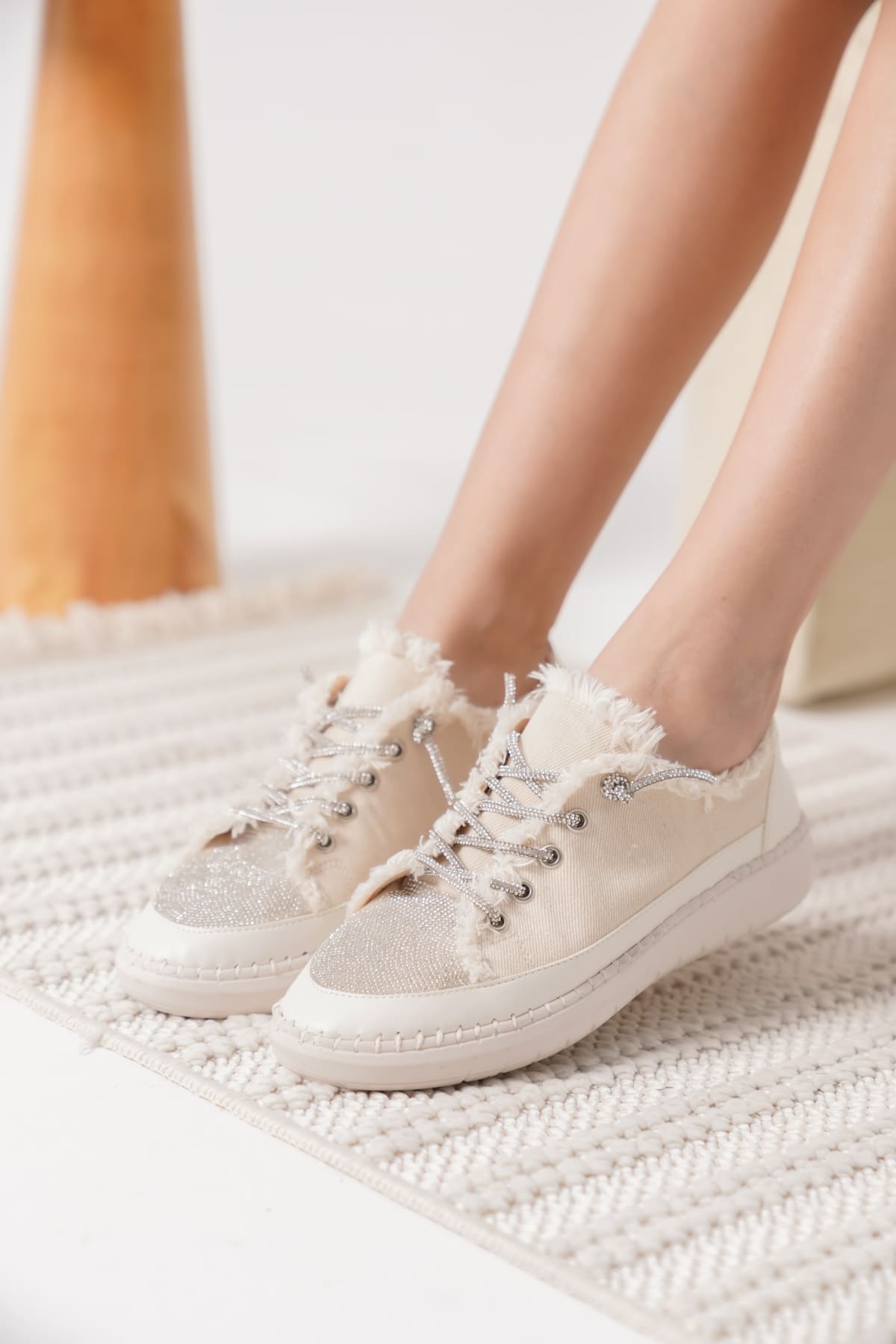 Ankle Premium Bej Kadın Günlük Spor Ayakkabı