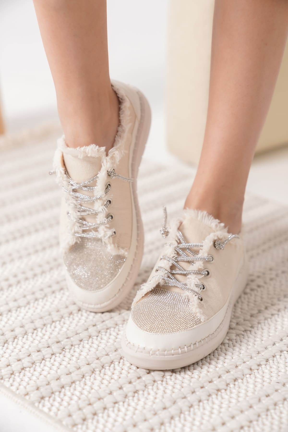 Ankle Premium Bej Kadın Günlük Spor Ayakkabı