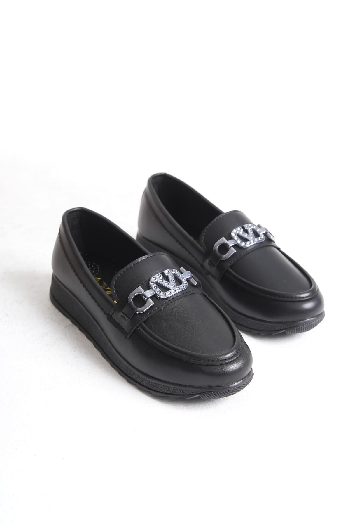 ANNA Orthopedic Comfortable Sole Buckle Detailed Classic Women's Ballerinas Black Mother's Shoes 
