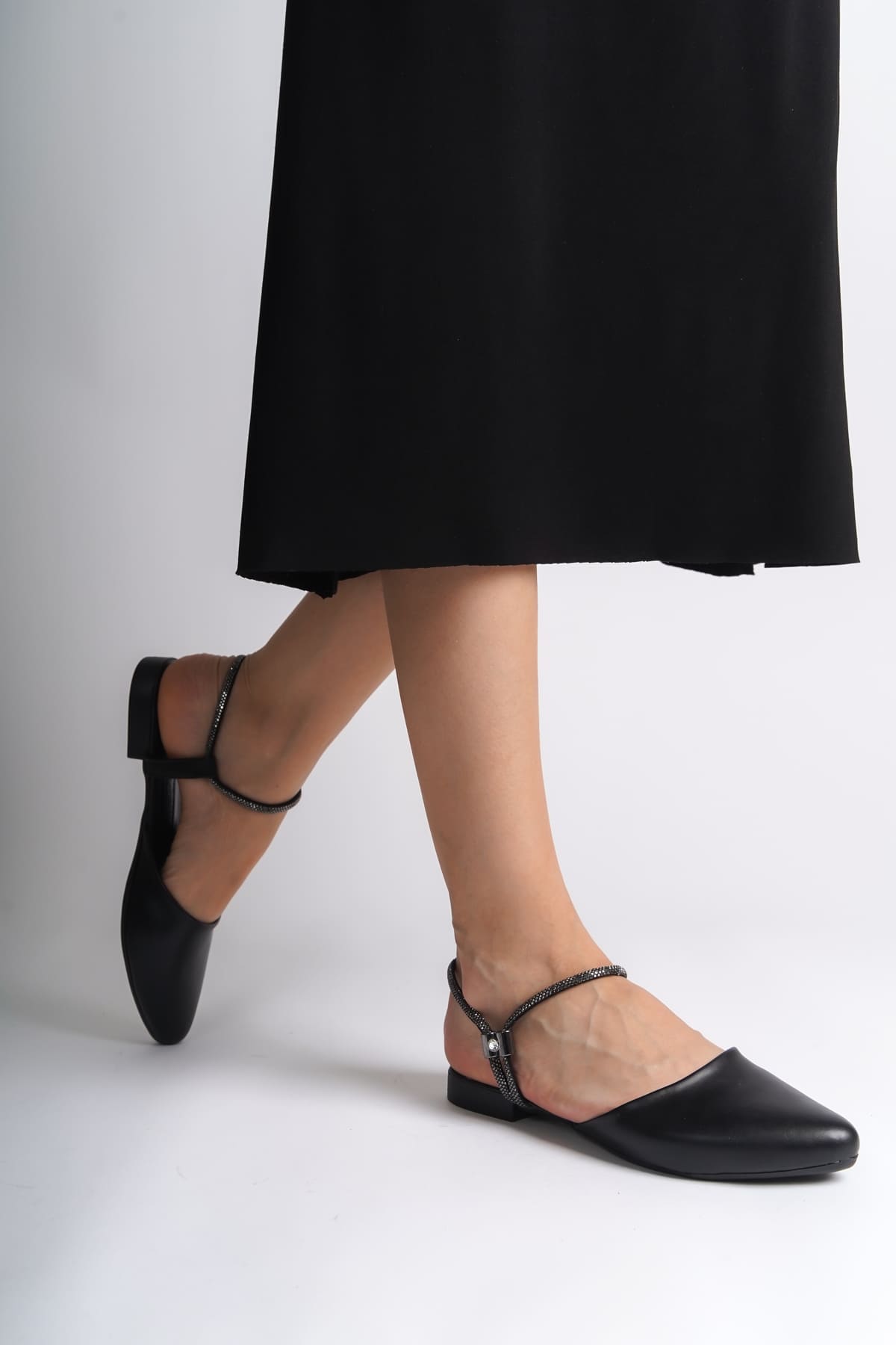 ARIANA Elastic Orthopedic Comfortable Ankle Shoes for Women with Stone Detail