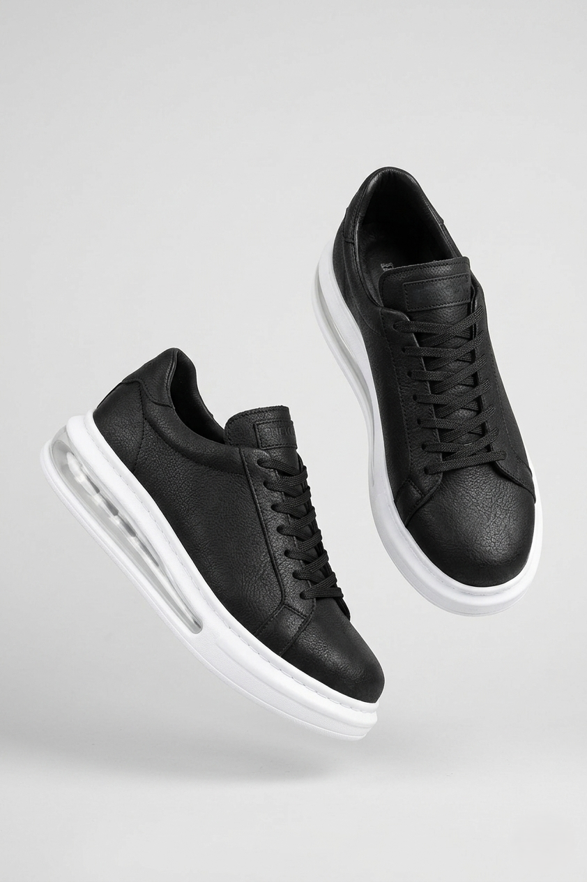 Ariaso Premium Air Taban Erkek Sneaker Siyah Beyaz