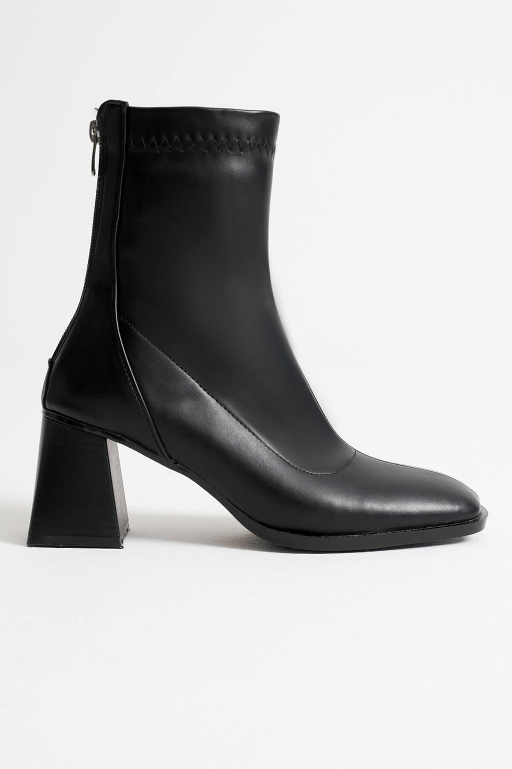 Elora Premium Siyah Kalın Topuklu Streç Bot