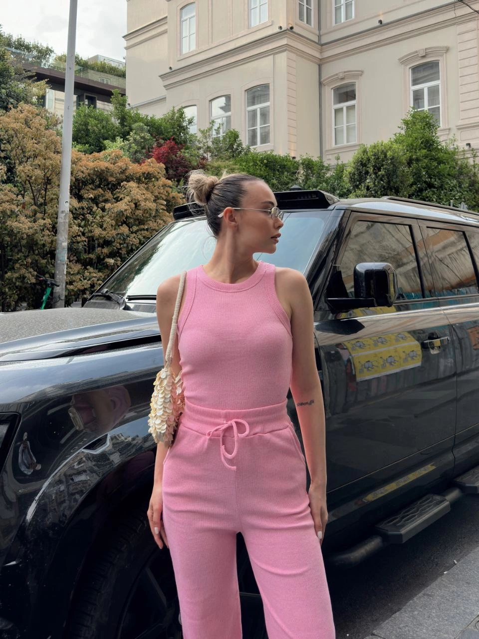 Pink 2-Piece Set with Tank Top and Camisole