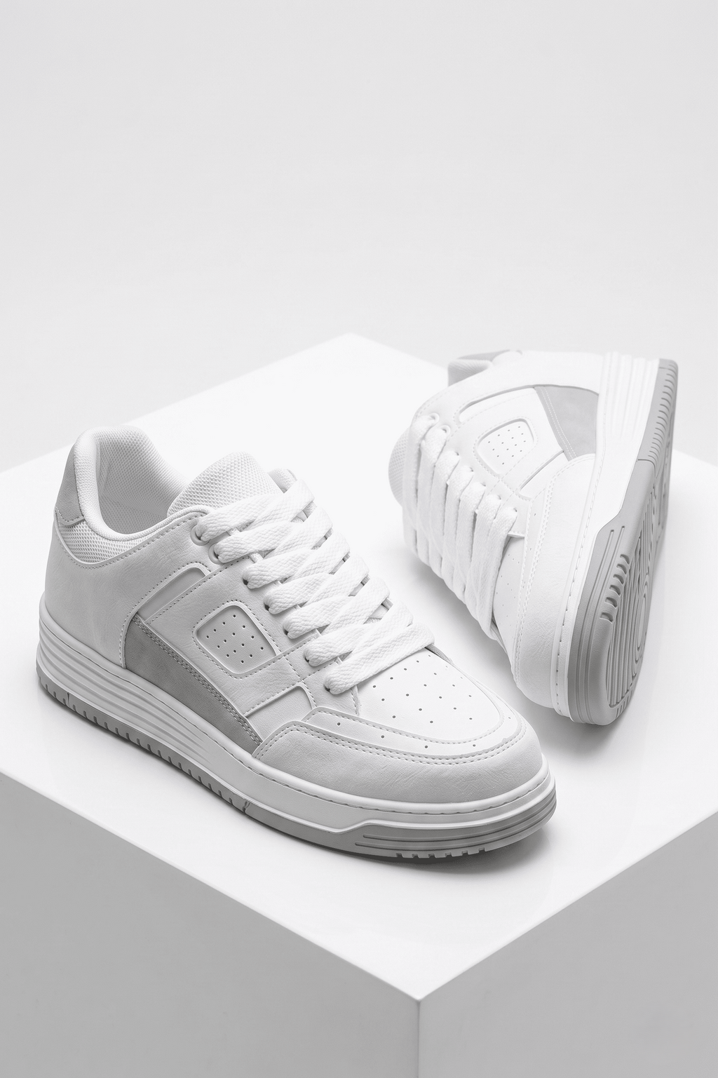 ZRC2410 Yüksek Kalite Yüksek Taban Erkek Sneaker Beyaz