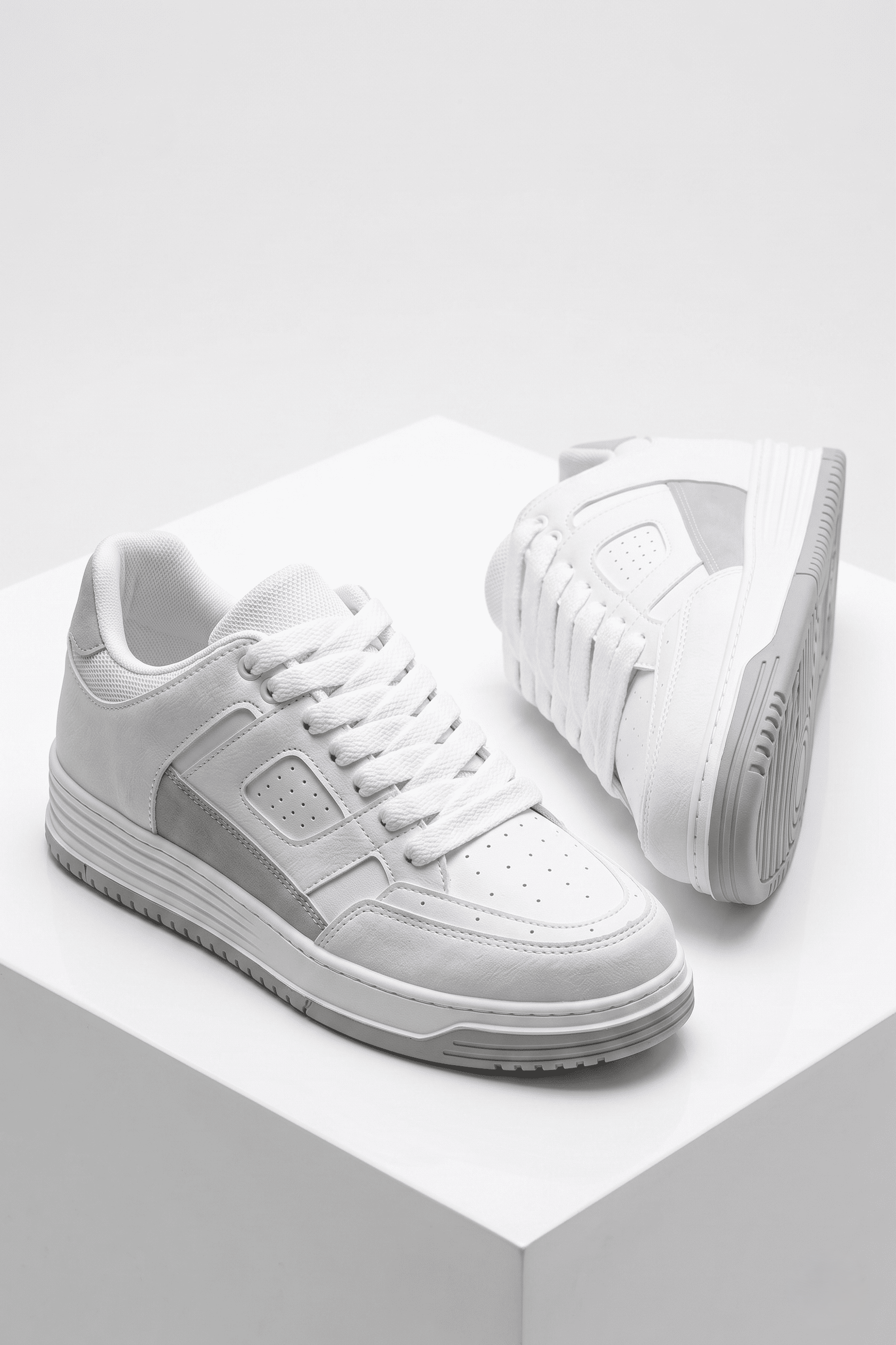 ZRC2410 Yüksek Kalite Yüksek Taban Erkek Sneaker Beyaz