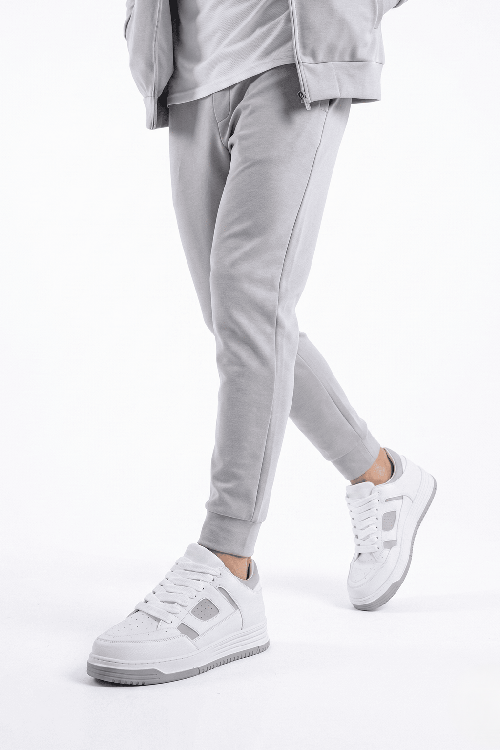 ZRC2410 Yüksek Kalite Yüksek Taban Erkek Sneaker Beyaz Gri