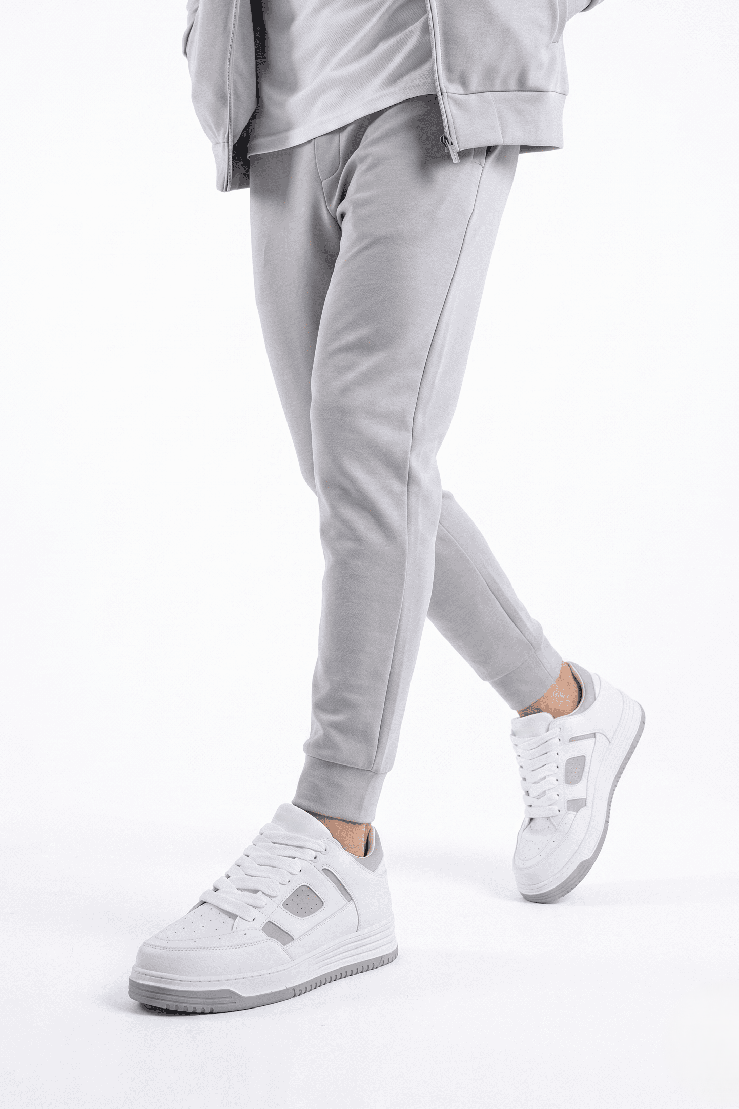 ZRC2410 Yüksek Kalite Yüksek Taban Erkek Sneaker Beyaz Gri