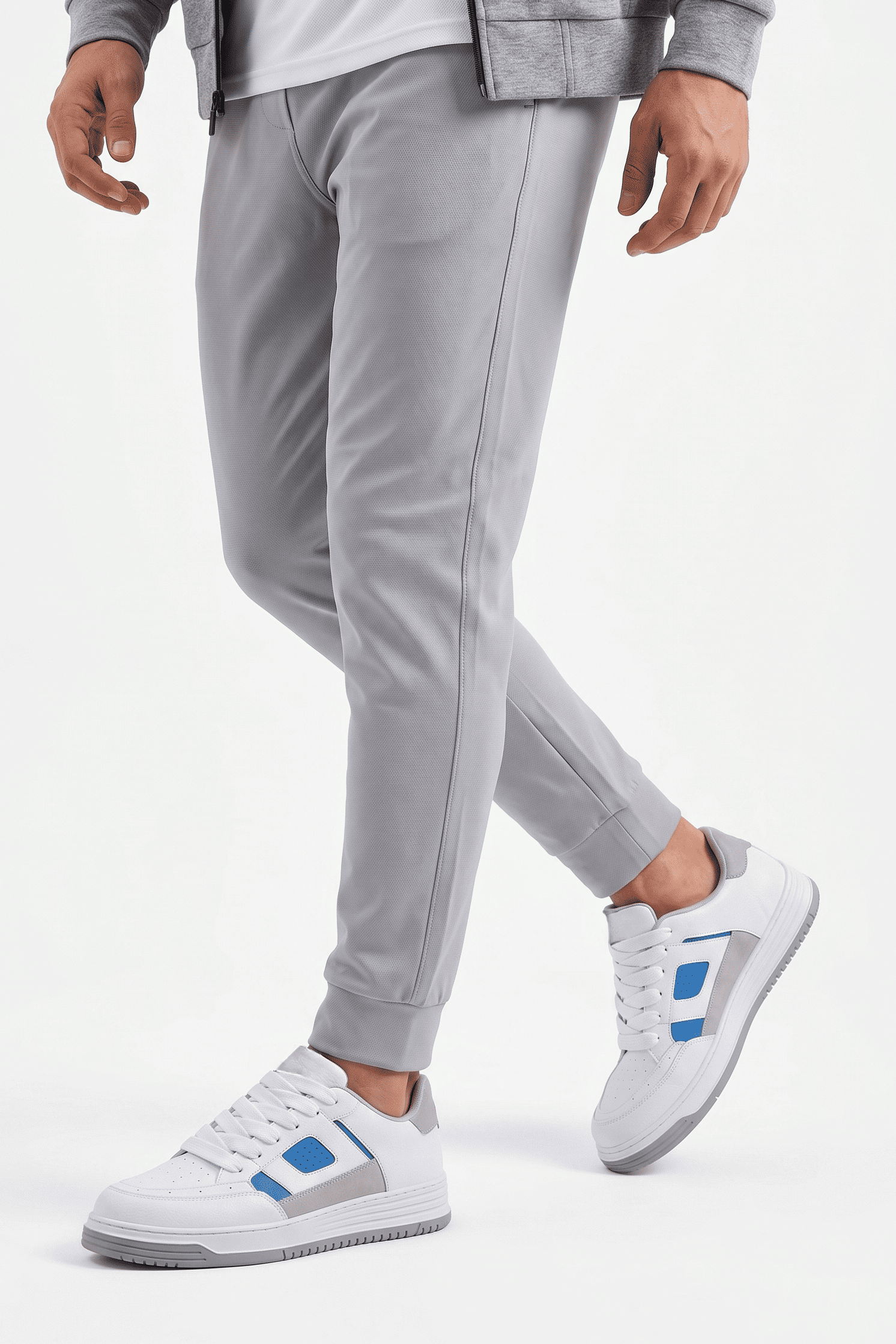 ZRC2410 Yüksek Kalite Yüksek Taban Erkek Sneaker Beyaz Mavi