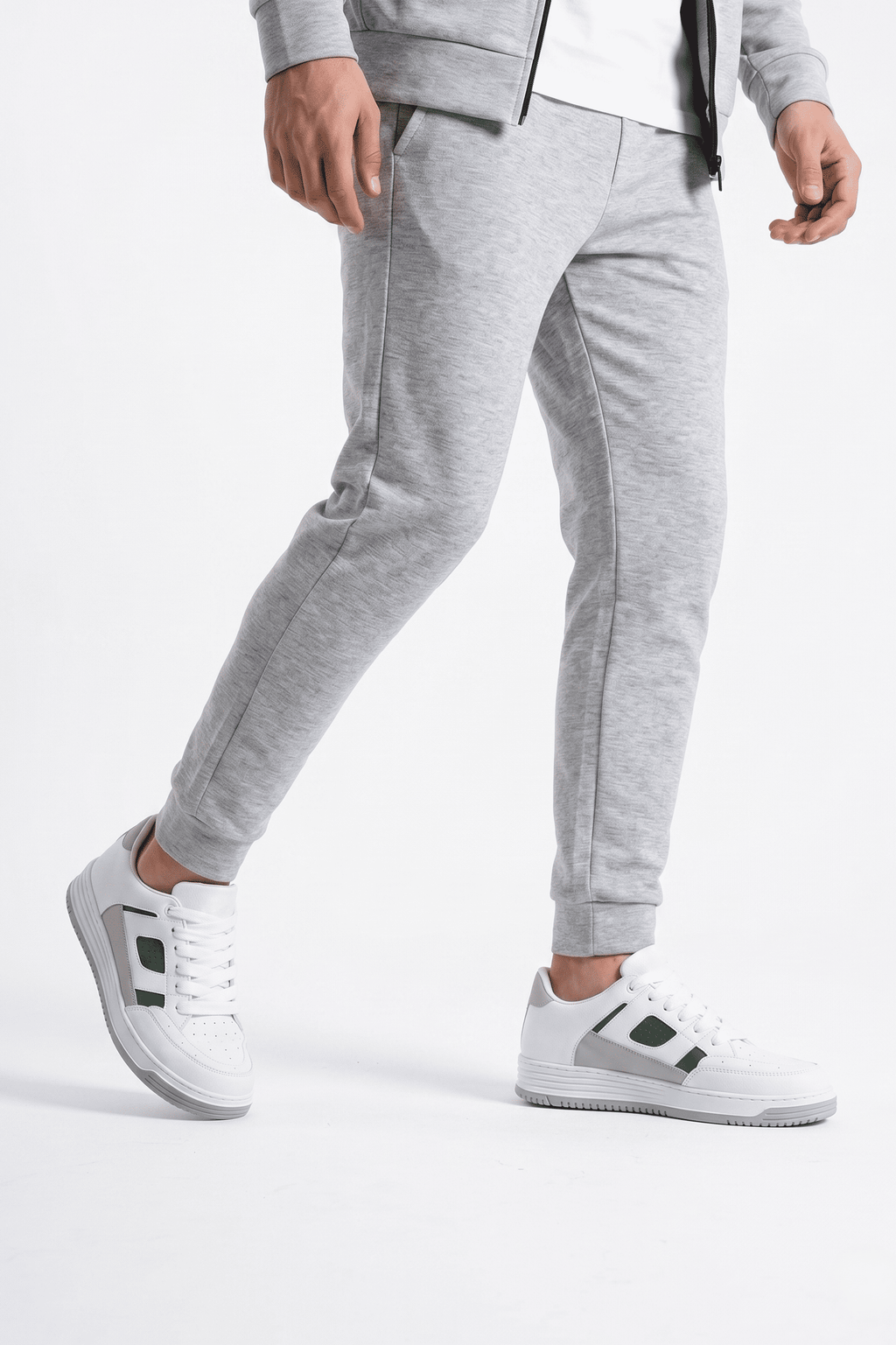 ZRC2410 Yüksek Kalite Yüksek Taban Erkek Sneaker Beyaz Yeşil