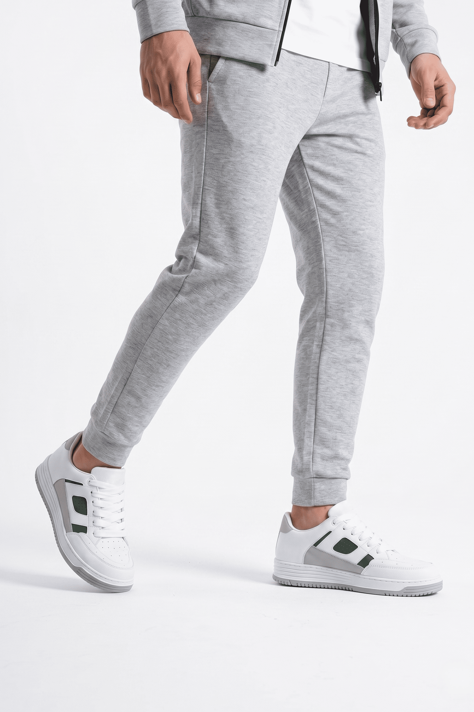 ZRC2410 Yüksek Kalite Yüksek Taban Erkek Sneaker Beyaz Yeşil