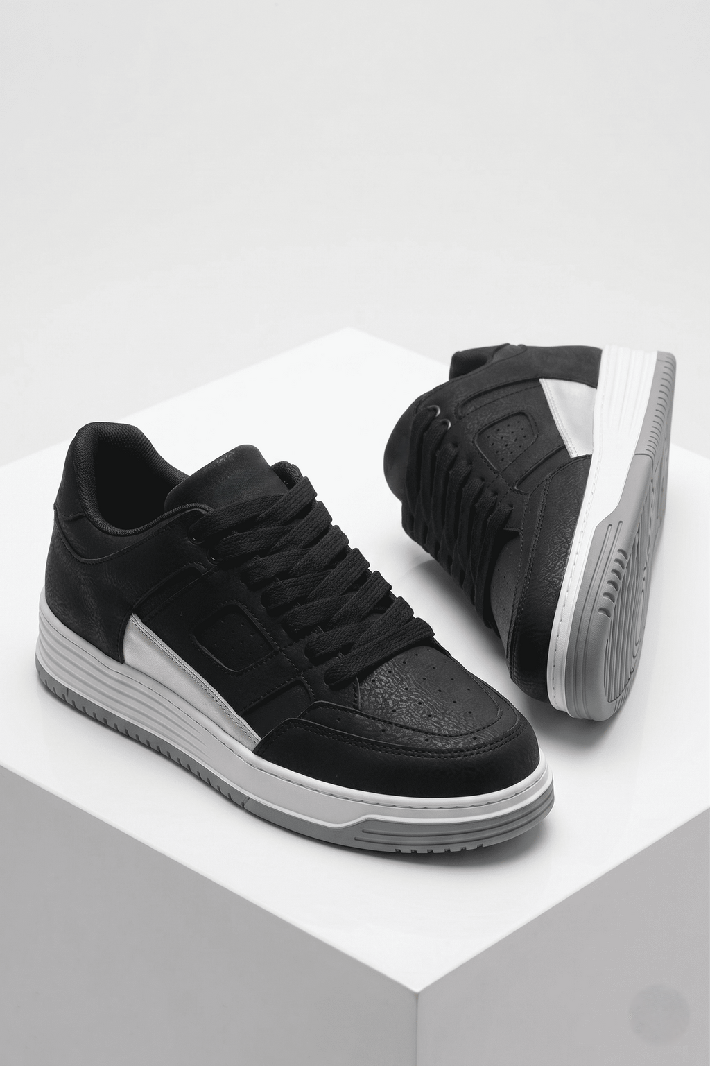 ZRC2410 Yüksek Kalite Yüksek Taban Erkek Sneaker Siyah
