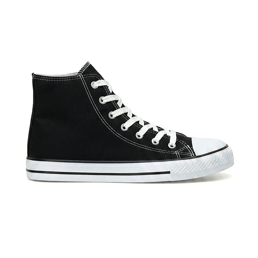 AXE Lace-Up Linen Fabric Men's Casual Sneakers Black