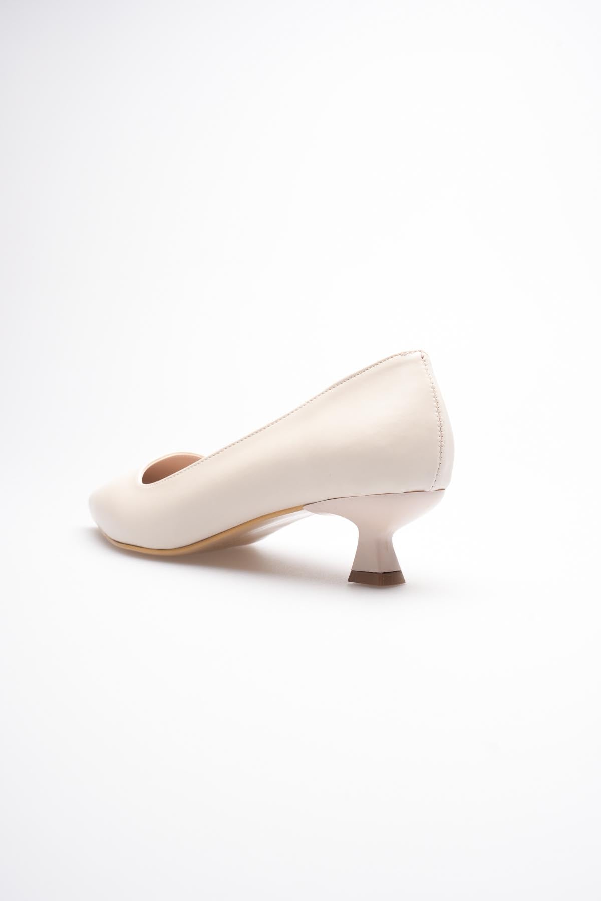 ZR20MS03 Premium Bej Kadın Günlük Kısa Topuklu Stiletto