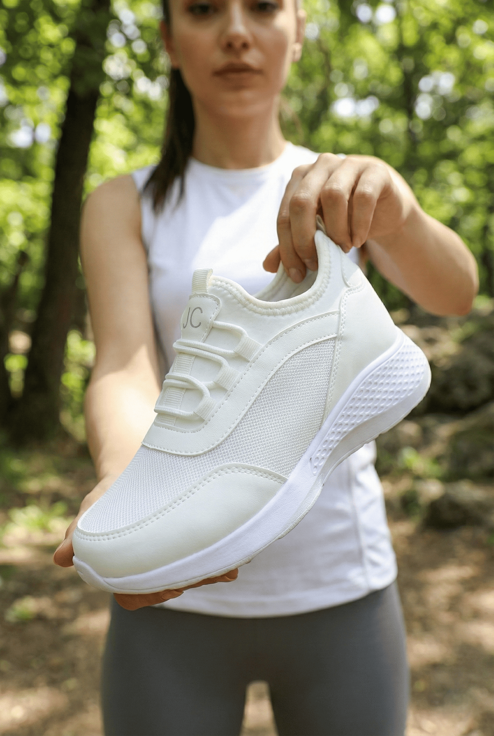 ZR-3005 Slip-On Bağcıksız Ortopedik Kadın Sneaker Beyaz