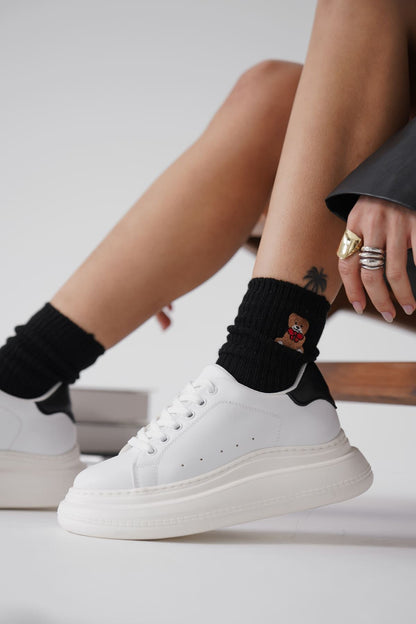 Bella Premium White Black Women's Sneakers