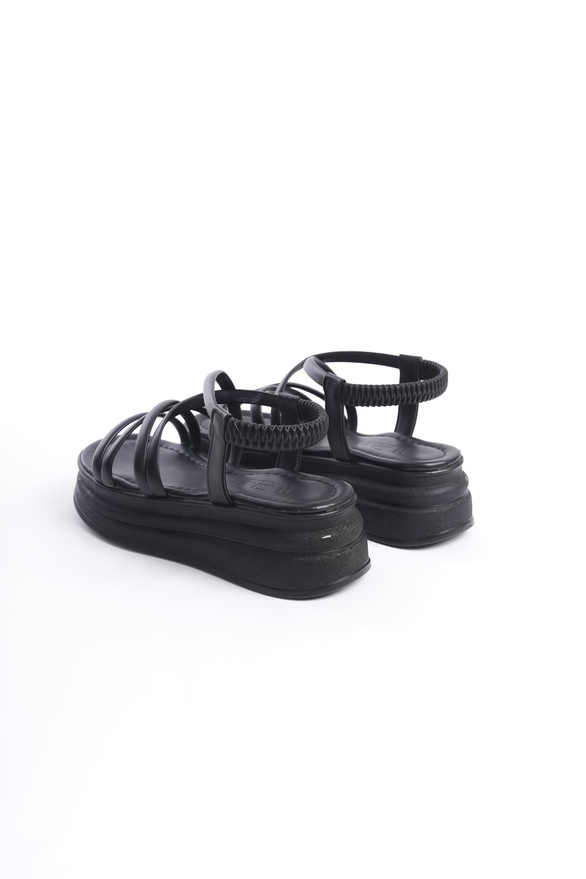 BELLARO Elastic Strip Detailed Orthopedic Women's Sandals - Black