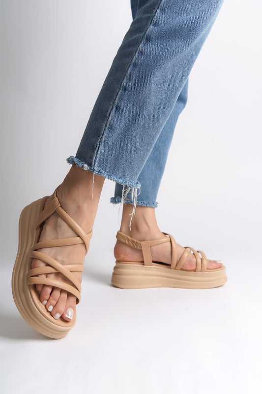 BELLARO Elastic Strip Detailed Orthopedic Women's Sandals - Ten