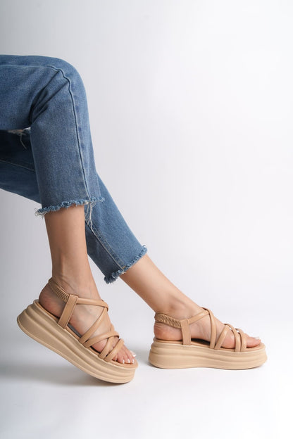 BELLARO Elastic Strip Detailed Orthopedic Women's Sandals - Ten