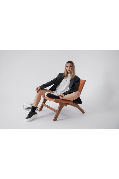 Bella Premium Black and White Women's Sneakers