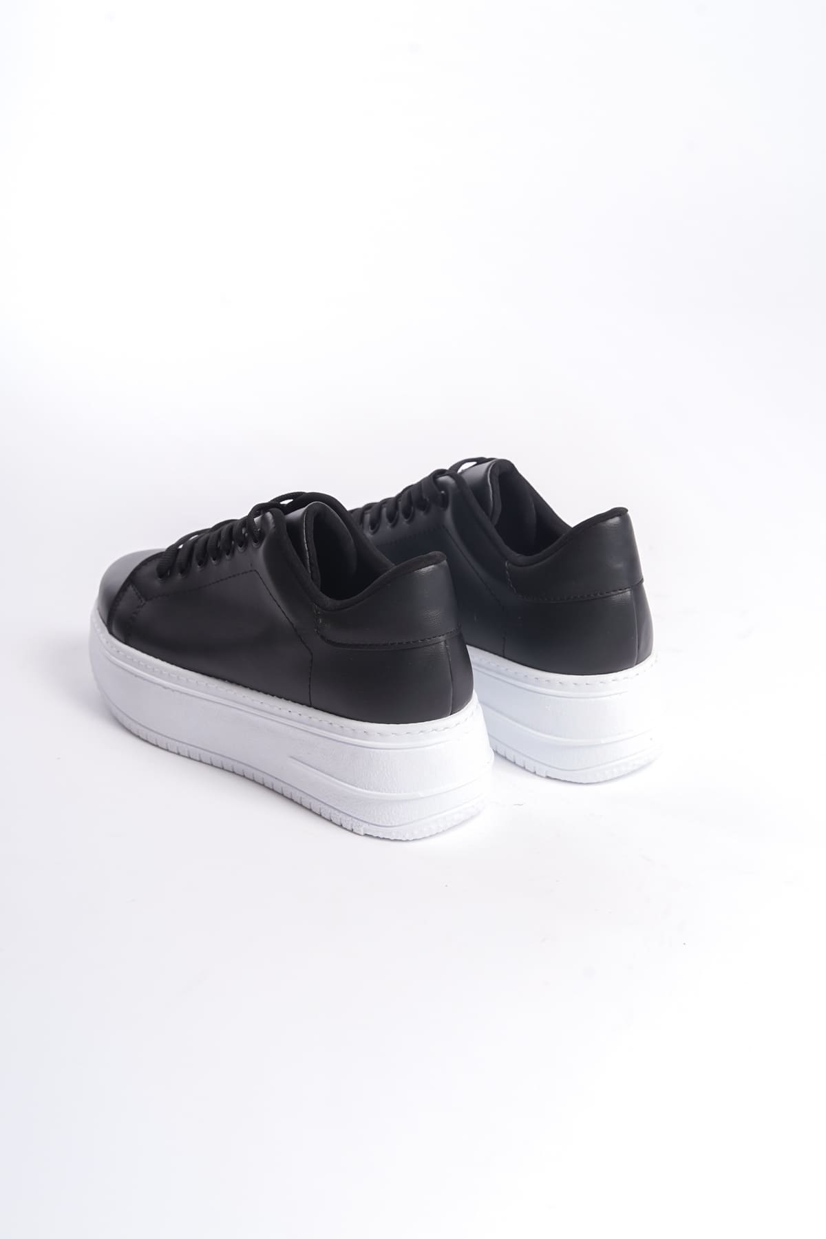 LYON Lace-Up Orthopedic Comfortable White Women's Sneakers - Black White