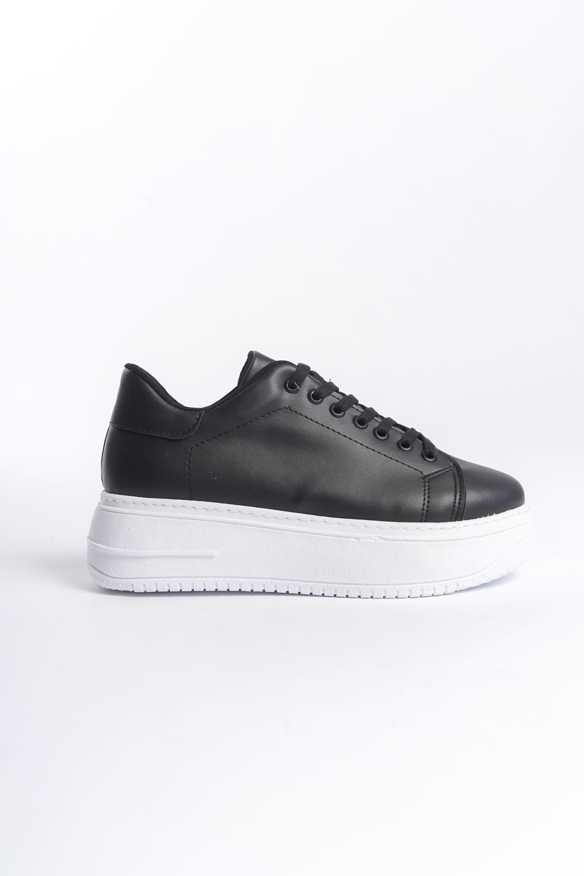 LYON Lace-Up Orthopedic Comfortable White Women's Sneakers - Black White