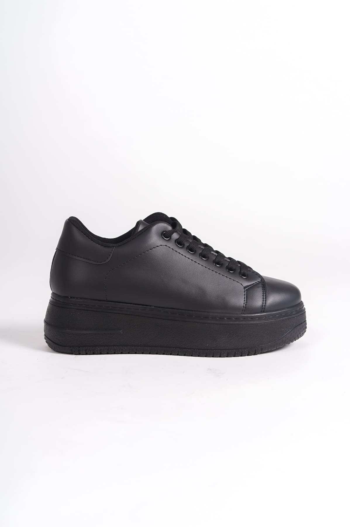 LYON Lace-Up Orthopedic Comfortable White Women's Sneakers - Black