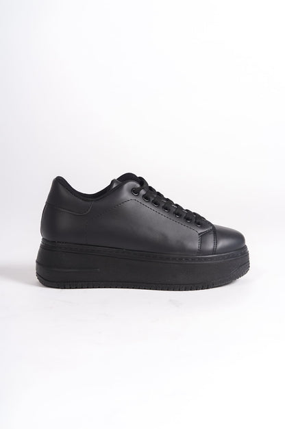 LYON Lace-Up Orthopedic Comfortable White Women's Sneakers - Black