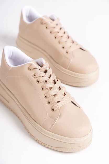 LYON Lace-Up Orthopedic Comfortable White Women's Sneakers - Ten