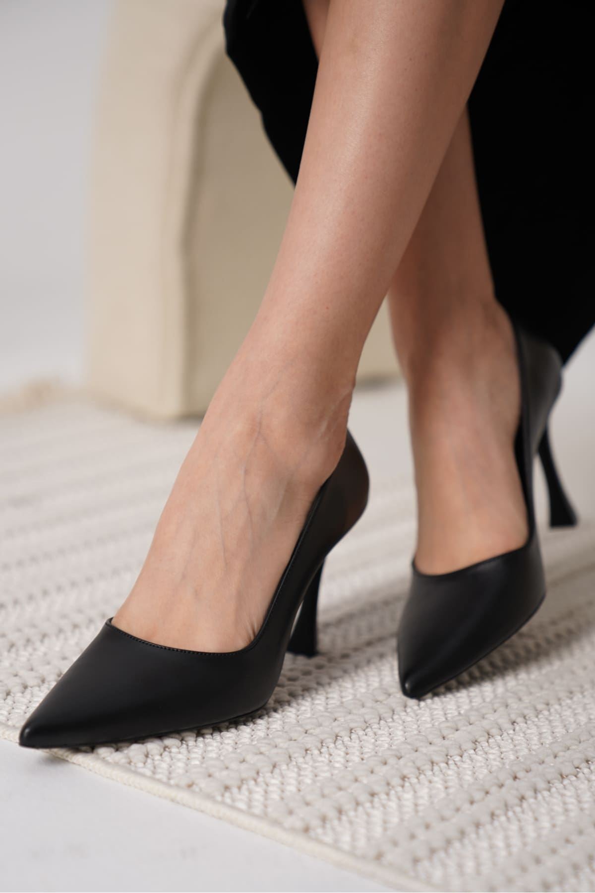 Blade Premium Mat Siyah Kadın Stiletto