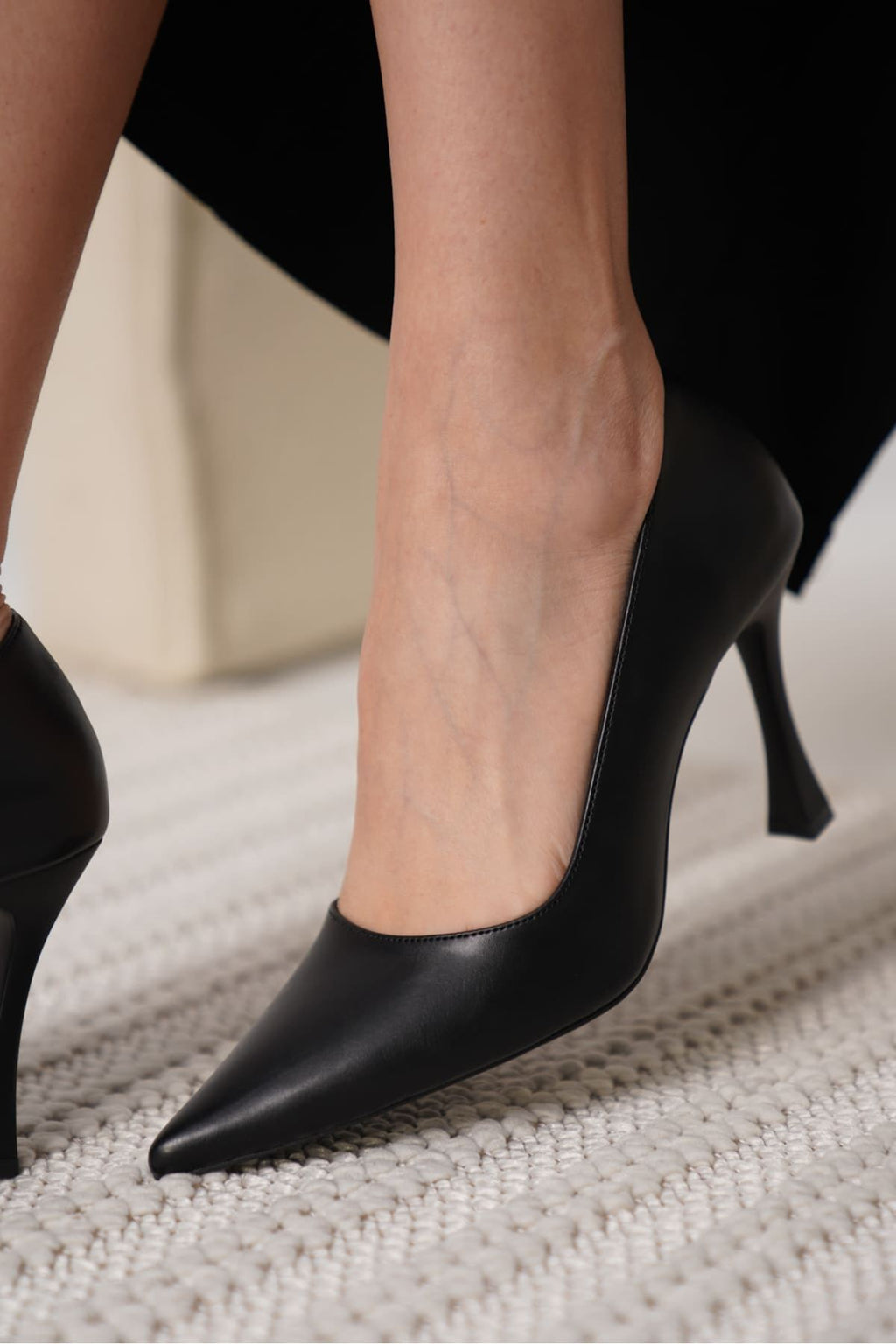 Blade Premium Mat Siyah Kadın Stiletto
