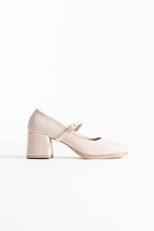 Blown Premium Beige Patent Leather Women's High Heel Shoes