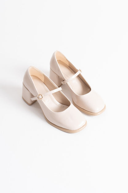 Blown Premium Beige Patent Leather Women's High Heel Shoes