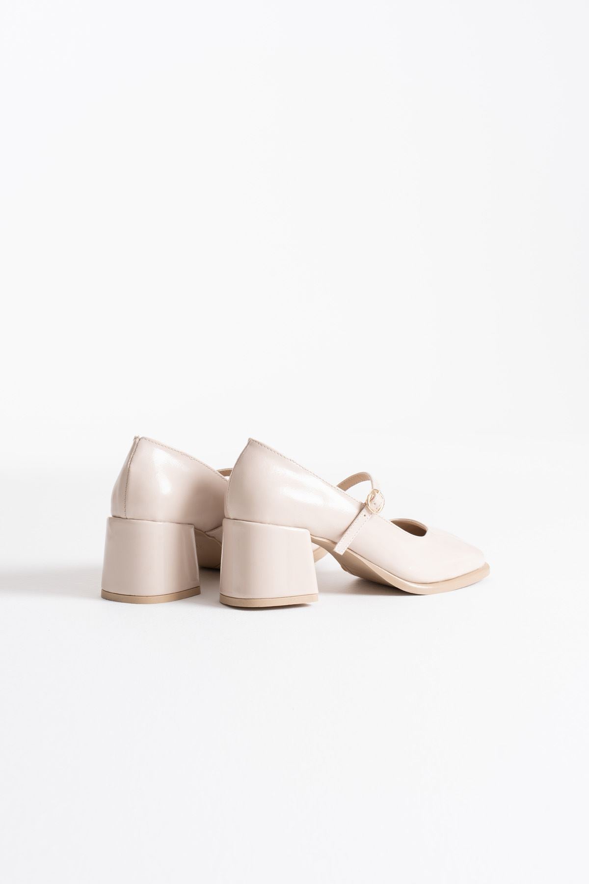 Blown Premium Beige Patent Leather Women's High Heel Shoes
