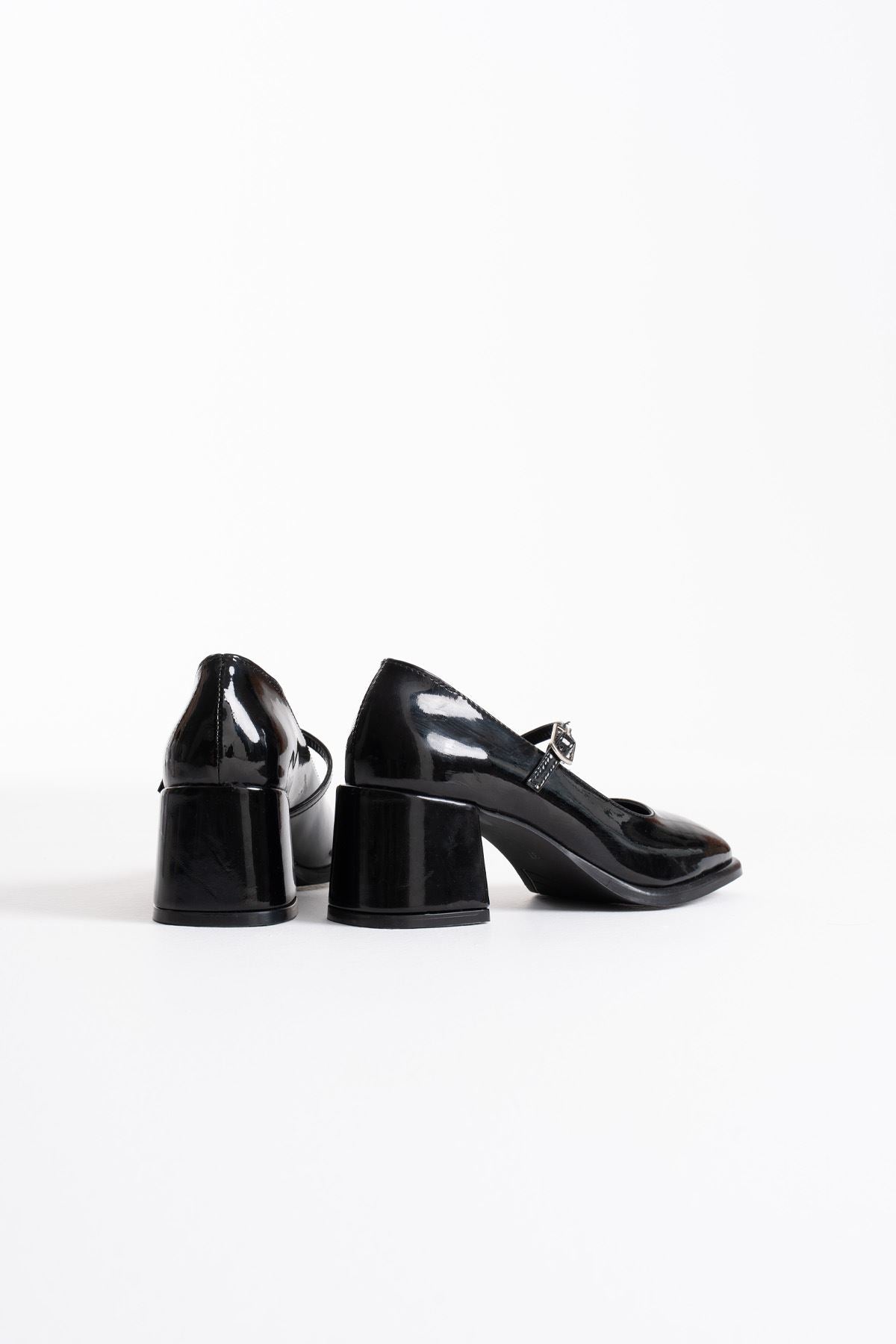 Blown Premium Black Patent Leather Women's High Heel Shoes