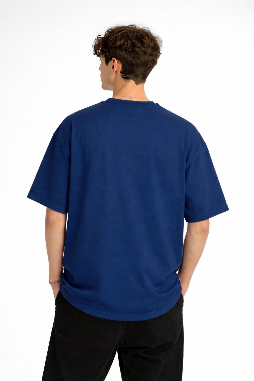 Blurry Baskılı - Premium Kumaş Oversize Erkek Tişört Lacivert