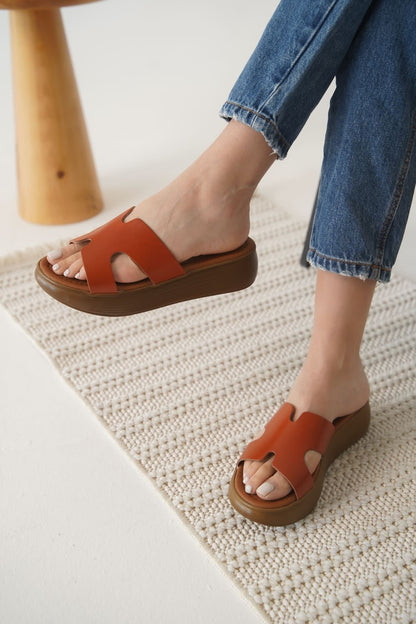 Borlina Premium Tile Genuine Leather Slippers