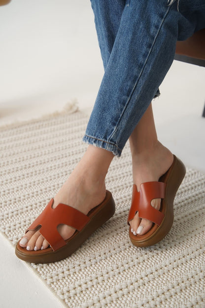 Borlina Premium Tile Genuine Leather Slippers