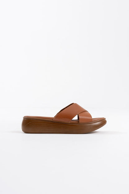 Borlina Premium Tan Genuine Leather Slippers