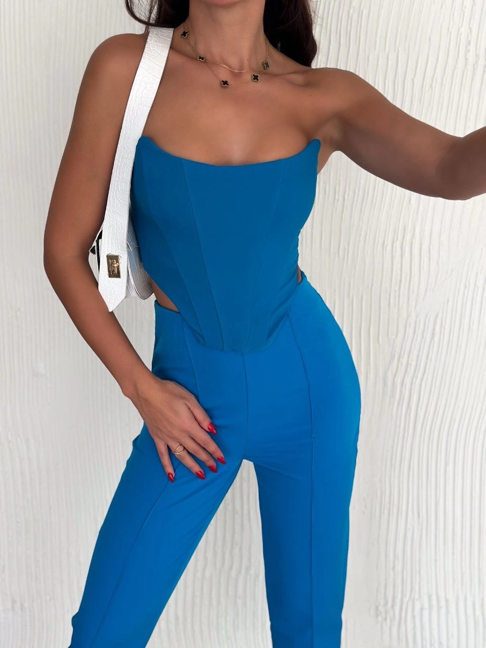 Bustier Blue Trouser Suit