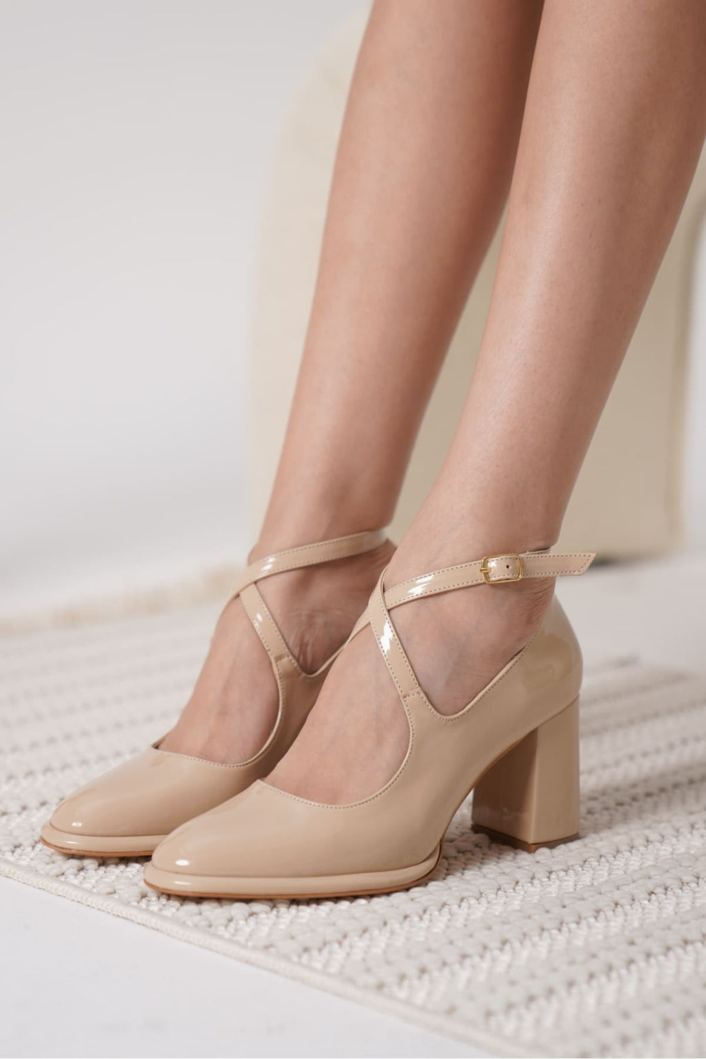 Cali Premium Nude Patent Leather Women's High Heels