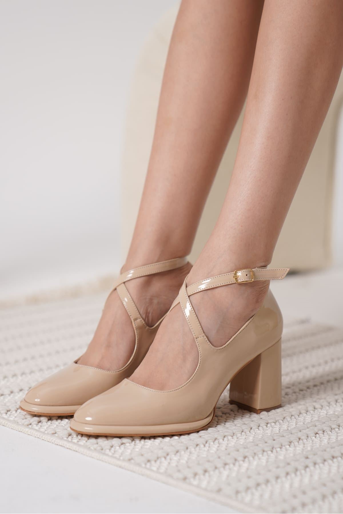 Cali Premium Nude Patent Leather Women's High Heels