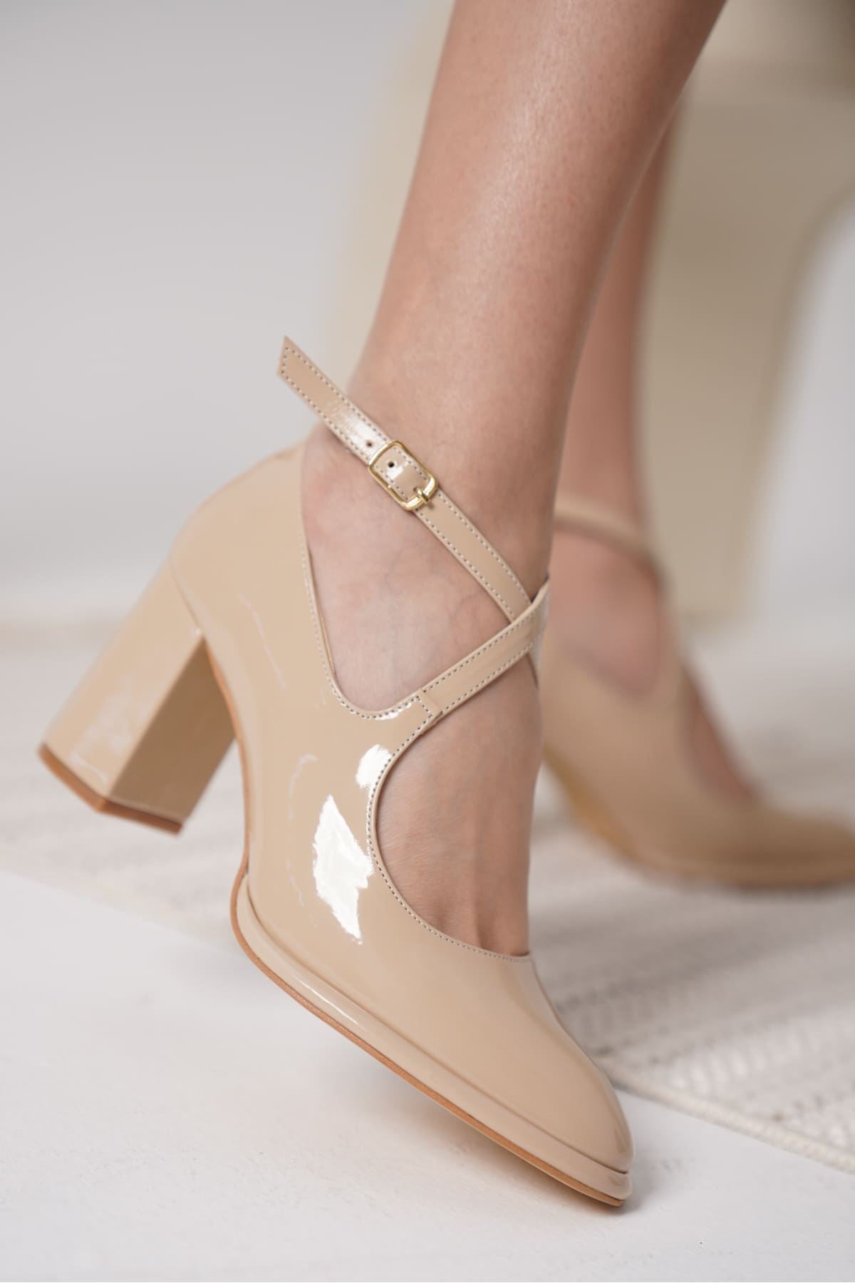Cali Premium Nude Patent Leather Women's High Heels
