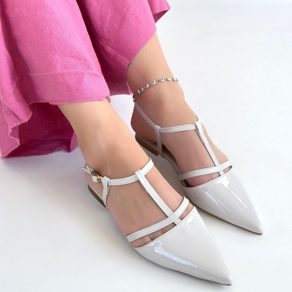Canca Ten Patent Leather Ballerina Shoes
