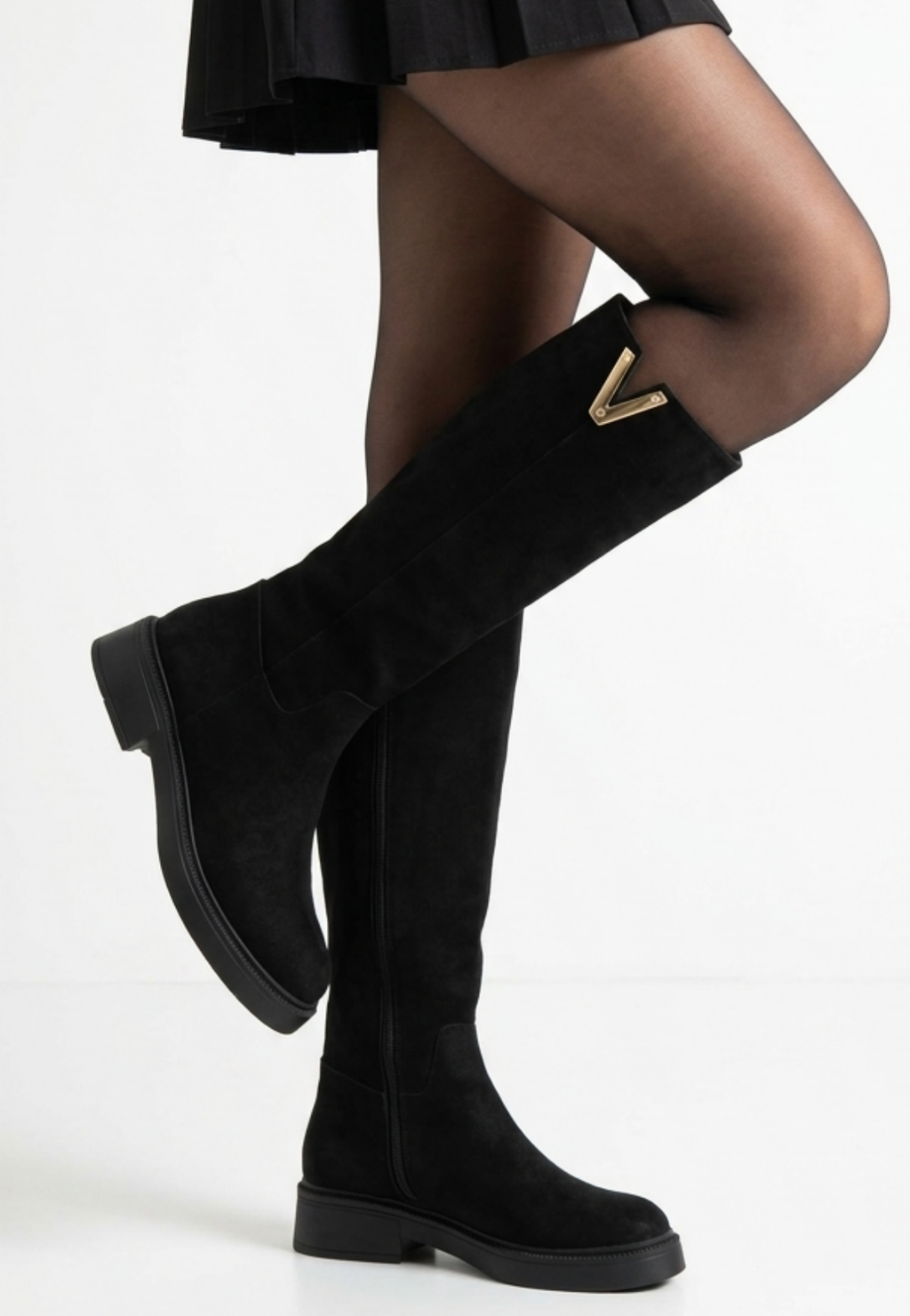 ZRNE-C03 Premium Siyah Süet Ortopedik Kadın Çizme