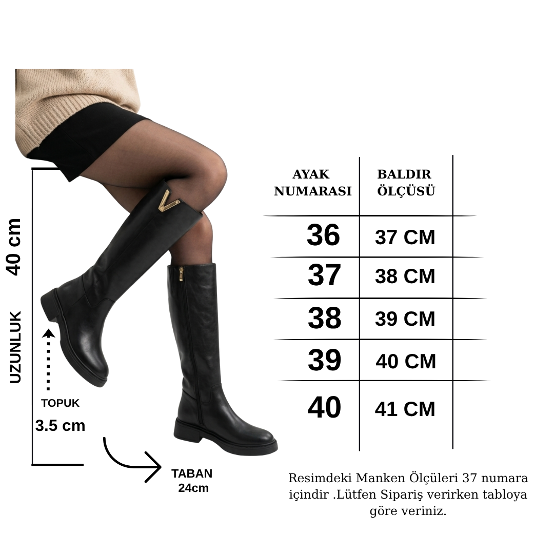 ZRNE-C03 Premium Siyah Süet Ortopedik Kadın Çizme