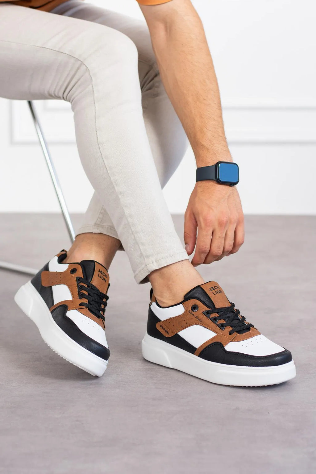 X30 Casual Konforlu Günlük Erkek Sneaker Taba Siyah Beyaz