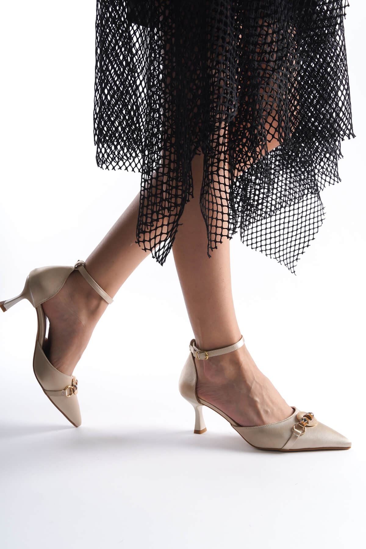 Celia Premium Women's Beige Heeled Shoes