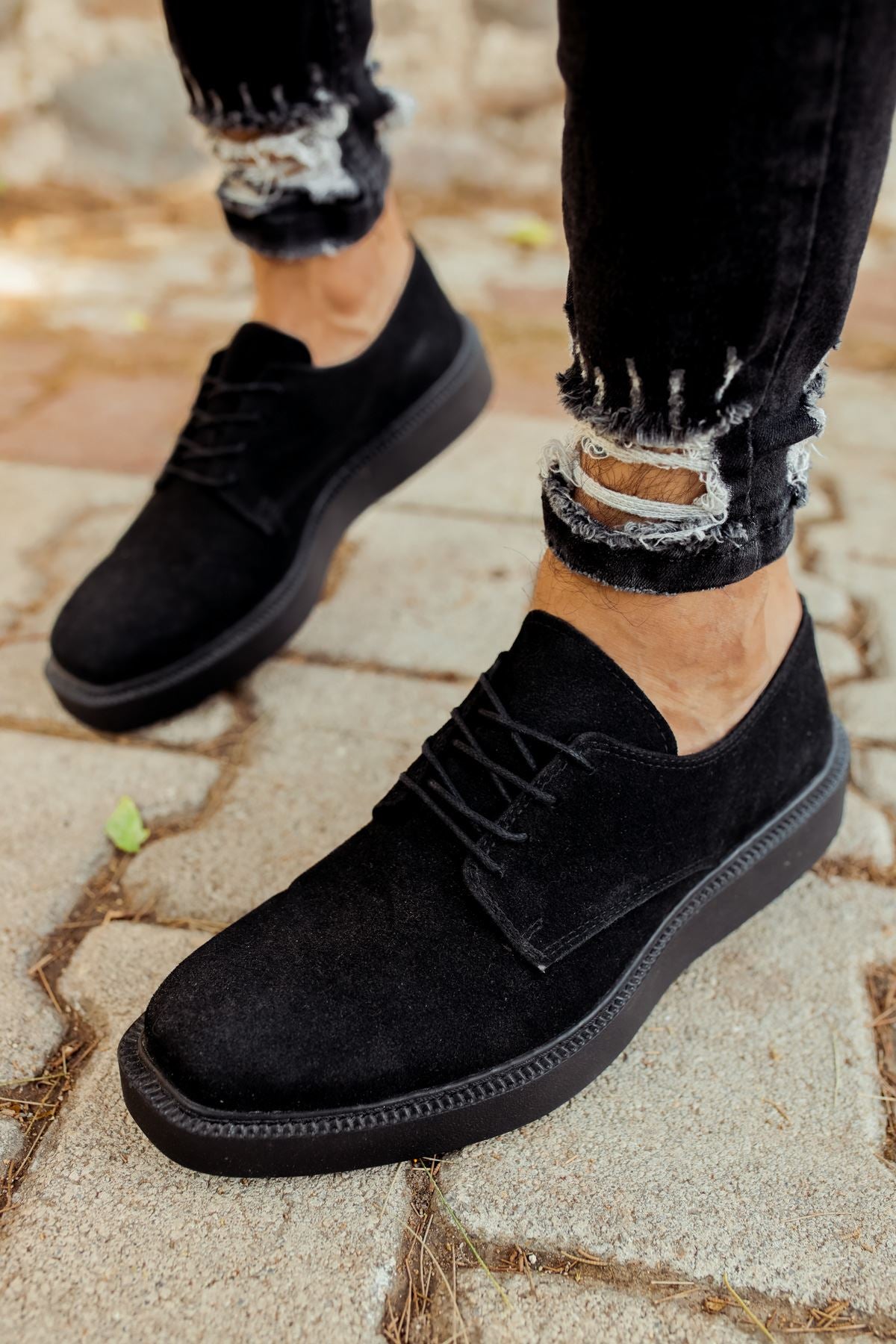 Classic Lace Premium Günlük Erkek Klasik Ayakkabı Siyah Süet