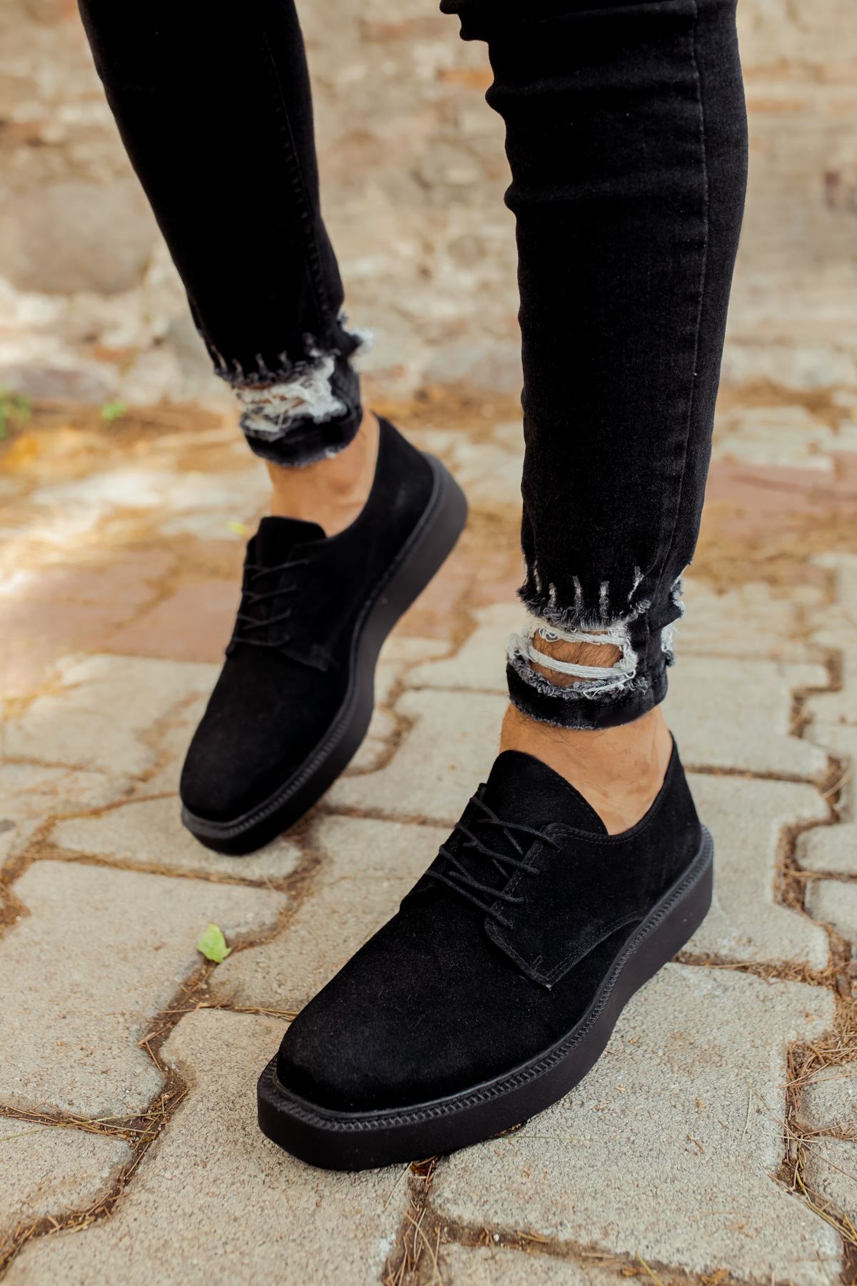 Classic Lace Premium Günlük Erkek Klasik Ayakkabı Siyah Süet